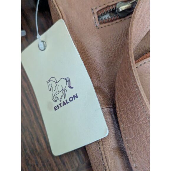 Estalon Cognac Leather Crossbody Bag, NWT - Picture 3 of 6